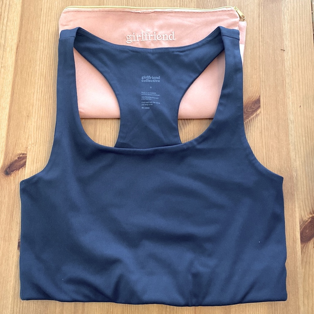 Girlfriend Collective Paloma Sports Bra (S, Midnight)